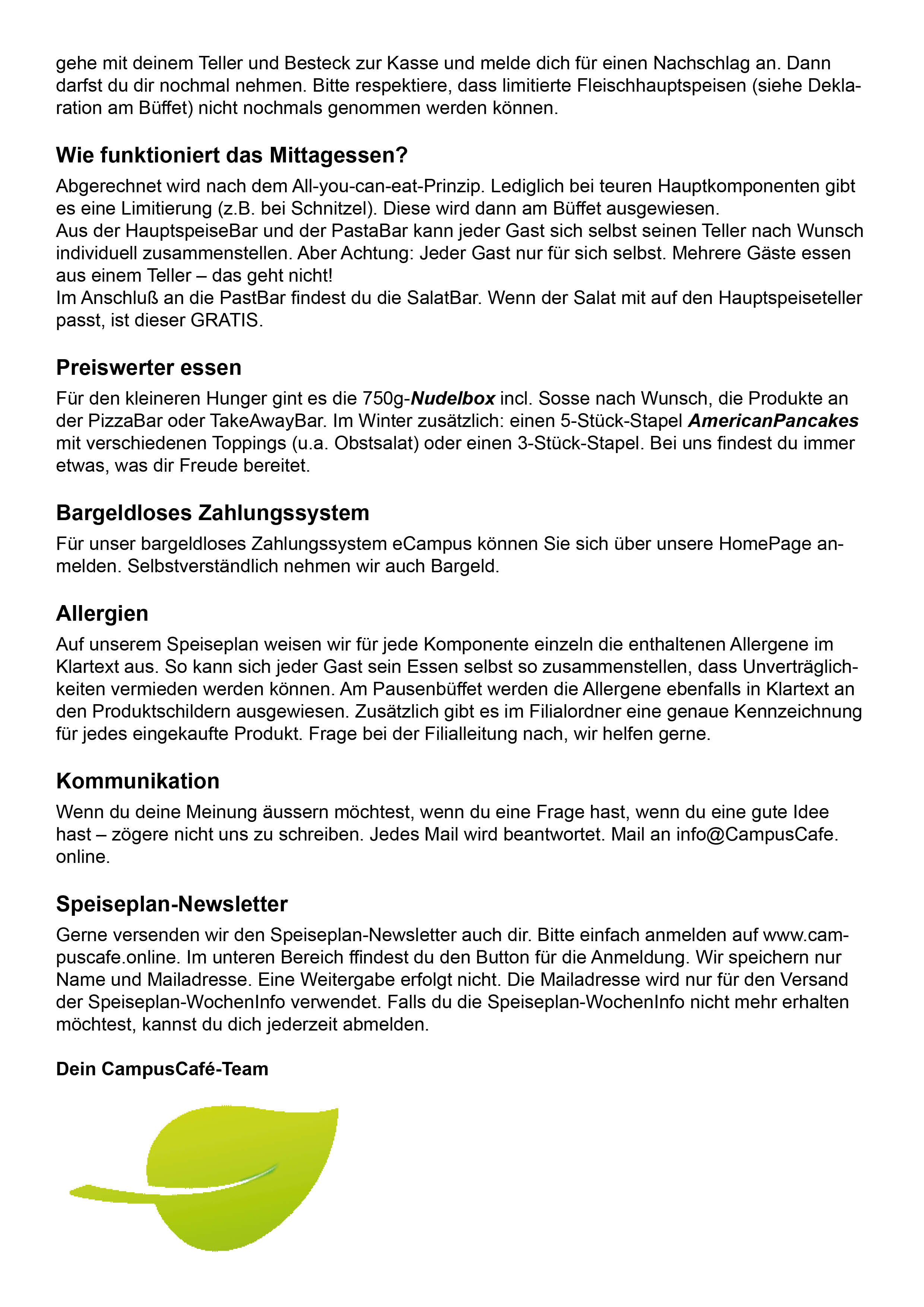 So funktioniert mein CampusCafé So funktioniert mein CampusCafé